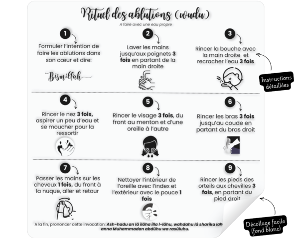 Sticker pour apprendre les ablutions (wudu) - Image 2