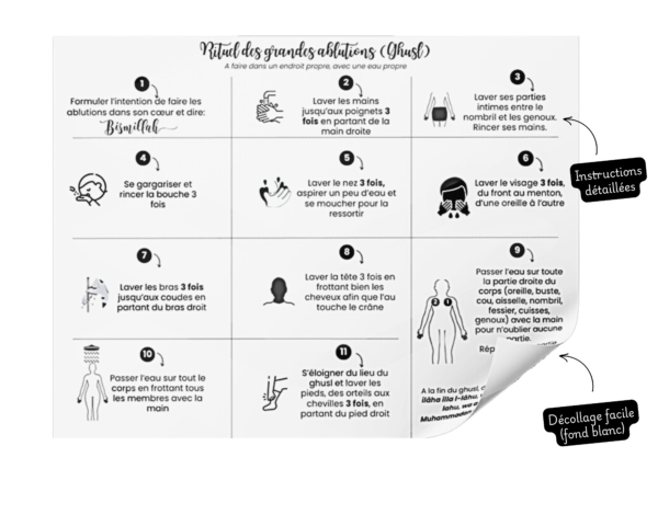 Sticker pour apprendre les grandes ablutions (Ghusl) - Image 2
