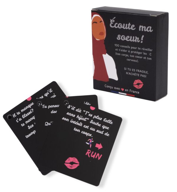 Cartes Écoute ma sœur – 100 Messages Inspirants pour Femme Musulmane – Argent, Famille, Foi & Mariage