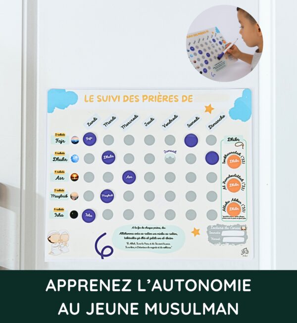 Tracker Magnétique de Prières Islamiques Enfant – Cadeau Musulman Éducatif dès 3 ans - Image 3
