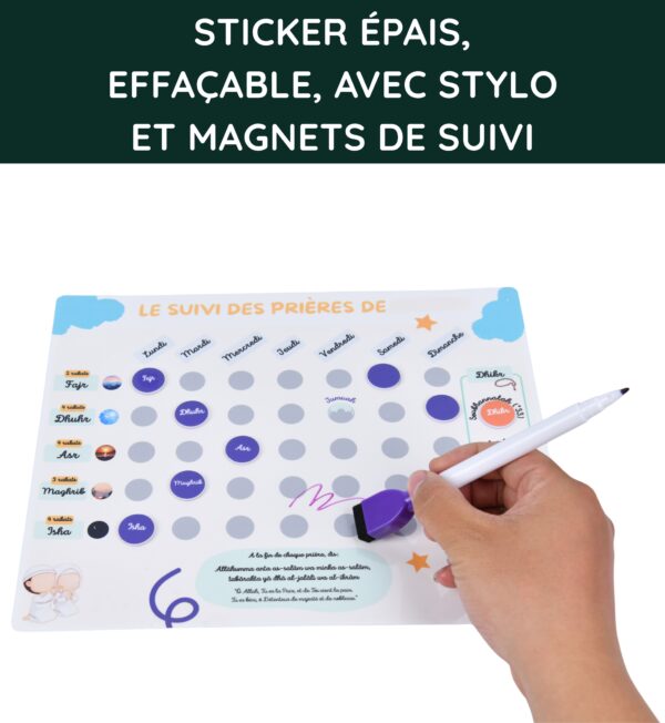 Tracker Magnétique de Prières Islamiques Enfant – Cadeau Musulman Éducatif dès 3 ans - Image 5