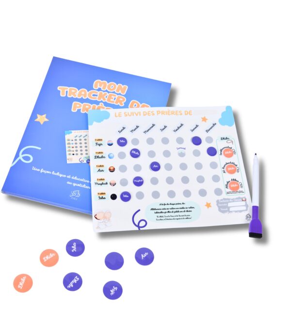Tracker Magnétique de Prières Islamiques Enfant – Cadeau Musulman Éducatif dès 3 ans
