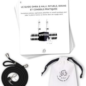 Guide Omra et Hajj, 30 cartes de poche avec cordon